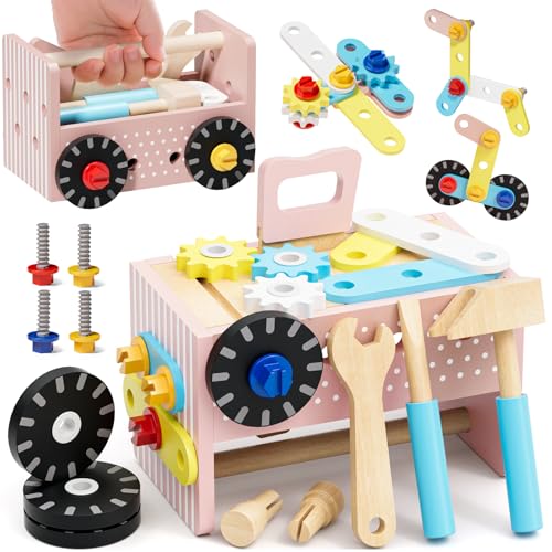 KidBloom Geschenk Mädchen 2 Jahre, Werkzeugkoffer Kinder Holzspielzeug, Werkzeug Kinder ab 2 3 4 Jahre KidBloom Geschenk Mädchen 2 Jahre, Werkzeugkoffer Kinder Holzspielzeug, Werkzeug Kinder ab 2 3 4 Jahre von KidBloom