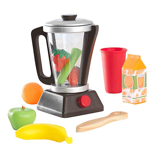 KidKraft Espresso Smoothie Spielset aus Holz für Kinderküche mit Mixer und Obst, Spielküche Zubehör, Spielzeug für Kinder ab 3 Jahre, 63376 von KidKraft