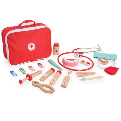 KidMigo Arztkoffer Kinder Holz 15-teiliges Doktorspiele ab 3 Jahre : Doktorkoffer Kinder Arztkoffer, Zahnarzt Spielzeug Doktorspiele mit Zubehör Stethoskop KidMigo Arztkoffer Kinder Holz 15-teiliges Doktorspiele ab 3 Jahre : Doktorkoffer Kinder Arztkoffer, Zahnarzt Spielzeug Doktorspiele mit Zubehör Stethoskop von KidMigo