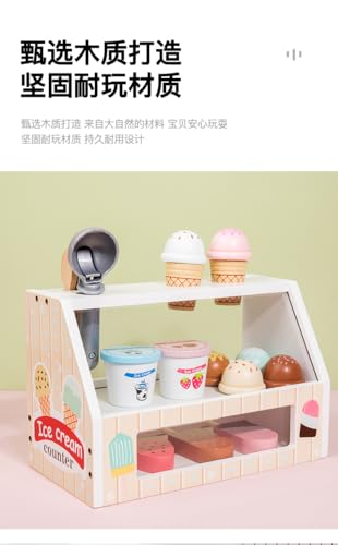 KidMigo Eisdiele Kinder Holz Spielzeug: 9 Eiscremes, 1 Eiswerkzeug & Zubehör mit Münzgeld und Eisständer - Holzspielzeug für Eisladen, Kaufladen und Einkaufsladen KidMigo Eisdiele Kinder Holz Spielzeug: 9 Eiscremes, 1 Eiswerkzeug & Zubehör mit Münzgeld und Eisständer - Holzspielzeug für Eisladen, Kaufladen und Einkaufsladen von KidMigo