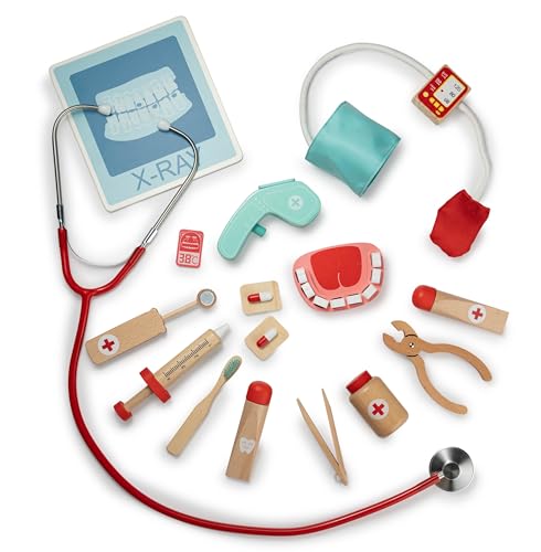 Kidmigo Arztkoffer für Kinder, 17-teiliges Spielzeug Rollenspiel Set, Doktor Spielset Kit mit Stethoskop, Geschenk für ab 4 Jahren, Pink von KidMigo