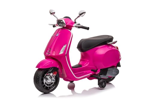 Elektro Kinder Motorrad Vespa Sprint mit Lizenz 1x25W 6V 4Ah, Farbe:Pink von Kidcars