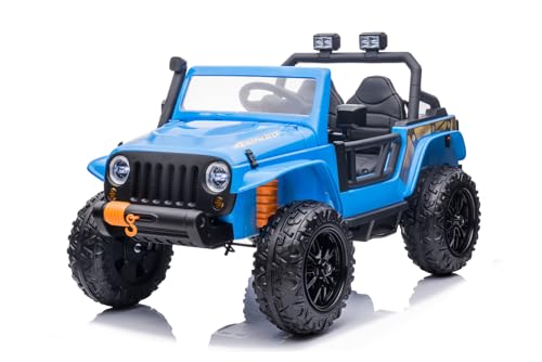 Elektro Kinderauto Emulation Parental Jeep 2-Sitzer 2x35W 12V/10Ah, Farbe:Blau von Kidcars