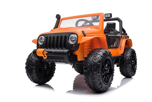 Elektro Kinderauto Emulation Parental Jeep 2-Sitzer 2x35W 12V/10Ah, Farbe:Orange von Kidcars