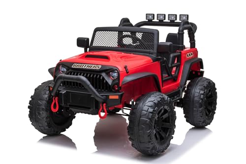 Elektro Kinderauto Jeep 2-Sitzer Allrad 4x40W 12V/14Ah, Farbe:Rot von Kidcars