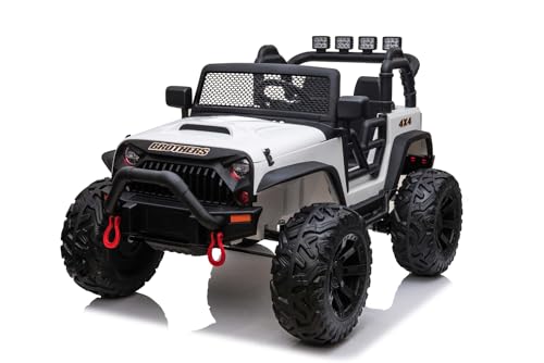 Elektro Kinderauto Jeep 2-Sitzer Allrad 4x40W 12V/14Ah, Farbe:Weiss von Kidcars