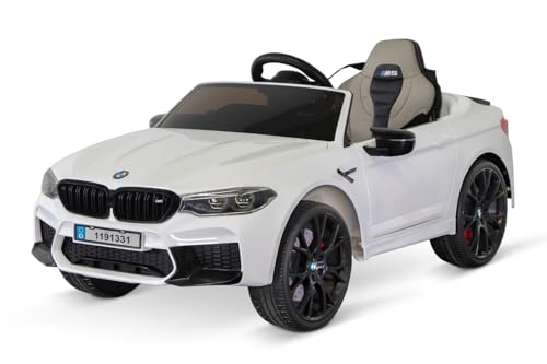 Kidcars Elektro Kinderauto BMW M5 mit Lizenz 2x35W 12V, Farbe:Weiss von Kidcars