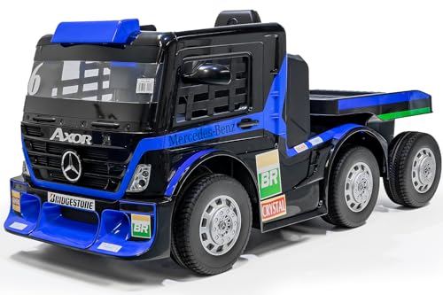 Kidcars LKW Mercedes Axor mit Anhänger 12V, Farbe:Blau von Kidcars