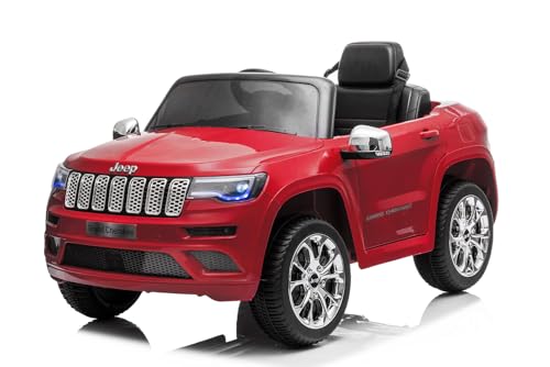 Lizenz Kinder Elektro Auto Jeep Grand Cherokee 2X 35W 12V 7Ah 2.4G RC, Farbe:Rot von Kidcars