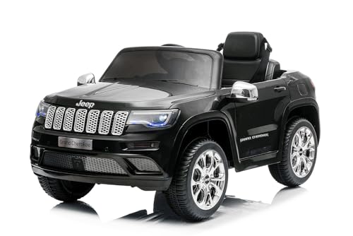 Lizenz Kinder Elektro Auto Jeep Grand Cherokee 2X 35W 12V 7Ah 2.4G RC, Farbe:Schwarz von Kidcars