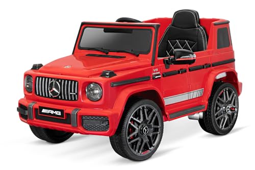 Mercedes G63 small Version Kinder Elektro Auto 2x25W 12V 4.5 Ah 2.4G RC SUV, Farbe:Rot von Kidcars