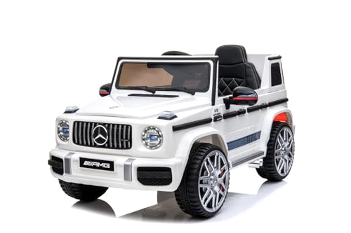 Mercedes G63 small Version Kinder Elektro Auto 2x25W 12V 4.5 Ah 2.4G RC SUV, Farbe:Weiss von Kidcars