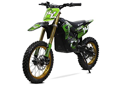 Nitro Motors E-Dirtbike 1300W Tiger Lithium 13Ah 14/12 Brushless DLX, Farbe:Grün von Kidcars