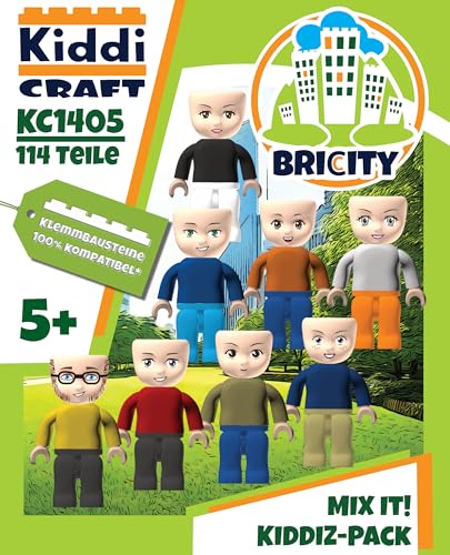 Kiddicraft KC1405 KIDDIZ Figuren-Pack Mix it! - Klemmbaustein-Figuren von Kiddicraft