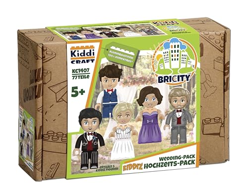 Kiddicraft KC1407 KIDDIZ Figuren-Pack: Hochzeit - Klemmbaustein-Figuren von Kiddicraft