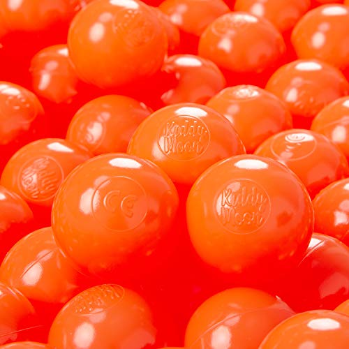 KiddyMoon 100 ∅ 6Cm Kinder Bälle Für Bällebad Spielbälle Baby Plastikbälle Made In EU, Orange von KiddyMoon