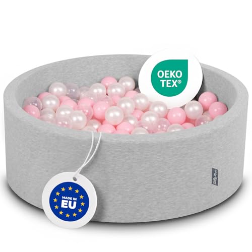 KiddyMoon Bällebad 90X30cm/300 Bälle ∅ 7Cm Bällepool Mit Bunten Bällen Für Babys Kinder Rund, Hellgrau:Rosa/Perle/Transparent KiddyMoon Bällebad 90X30cm/300 Bälle ∅ 7Cm Bällepool Mit Bunten Bällen Für Babys Kinder Rund, Hellgrau:Rosa/Perle/Transparent von KiddyMoon