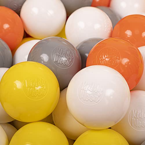 KiddyMoon Kinder Bälle Für Bällebad Baby Plastikbälle Spielbälle ∅6Cm Made In EU, Gelb/Weiß/Grau/Orange,1200 Bälle/6Cm von KiddyMoon