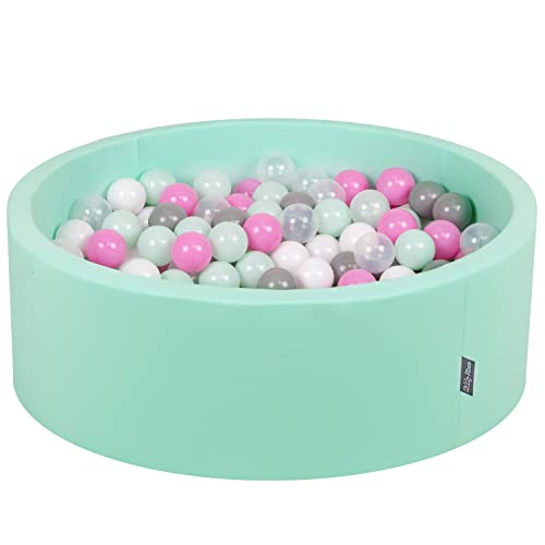 KiddyMoon OK30D-243 Bällebad 90X30cm/200 Bälle ∅ 7Cm Bällepool Mit Bunten Bällen Für Babys Kinder Rund, Mint:Transparent/Grau/Weiß/Pink/Minze KiddyMoon OK30D-243 Bällebad 90X30cm/200 Bälle ∅ 7Cm Bällepool Mit Bunten Bällen Für Babys Kinder Rund, Mint:Transparent/Grau/Weiß/Pink/Minze von KiddyMoon