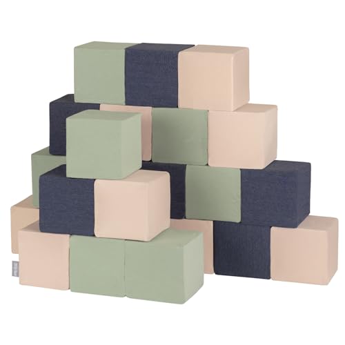 KiddyMoon Schaumstoff Würfel Für Baby Weiche Blöcke 24 Stücke Schaum Spielzeug Montessori-Spielzeug Mit Schaum Und Viel Spaß Für Kinder, Hergestellt In Der EU, Blöcke: Dunkelblau-Beige-Salbeifarben KiddyMoon Schaumstoff Würfel Für Baby Weiche Blöcke 24 Stücke Schaum Spielzeug Montessori-Spielzeug Mit Schaum Und Viel Spaß Für Kinder, Hergestellt In Der EU, Blöcke: Dunkelblau-Beige-Salbeifarben von KiddyMoon