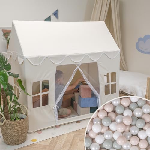 KiddyMoon Spielhaus Kinderzelt Mit 200 Bälle Für Kinder Kinderhaus Faltbares Design Kinder Spielzelt Indoor Kreativität Kinderzelt Für Drinnen Und Draußen Kinderzimmer von KiddyMoon