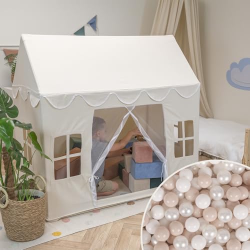 KiddyMoon Spielhaus Kinderzelt Mit 200 Bälle Für Kinder Kinderhaus Faltbares Design Kinder Spielzelt Indoor Kreativität Kinderzelt Für Drinnen Und Draußen Kinderzimmer von KiddyMoon