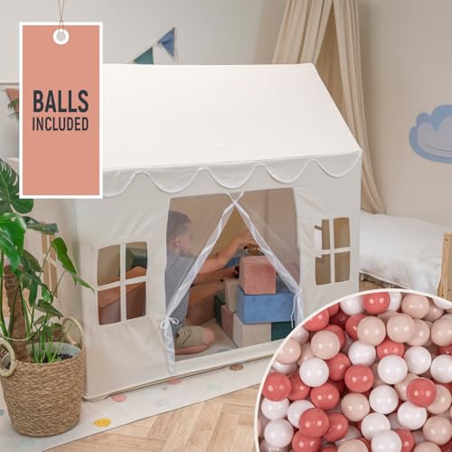 KiddyMoon Spielhaus Kinderzelt Mit 200 Bälle Für Kinder Kinderhaus Faltbares Design Kinder Spielzelt Indoor Kreativität Kinderzelt Für Drinnen Und Draußen Kinderzimmer von KiddyMoon