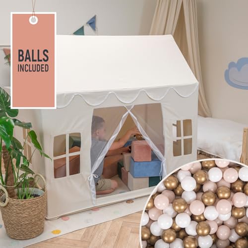 KiddyMoon Spielhaus Kinderzelt Mit 300 Bälle Für Kinder Kinderhaus Faltbares Design Kinder Spielzelt Indoor Kreativität Kinderzelt Für Drinnen Und Draußen Kinderzimmer von KiddyMoon