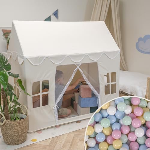 KiddyMoon Spielhaus Kinderzelt Mit 300 Bälle Für Kinder Kinderhaus Faltbares Design Kinder Spielzelt Indoor Kreativität Kinderzelt Für Drinnen Und Draußen Kinderzimmer von KiddyMoon