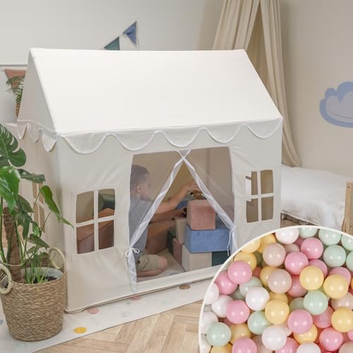 KiddyMoon Spielhaus Kinderzelt Mit 400 Bälle Für Kinder Kinderhaus Faltbares Design Kinder Spielzelt Indoor Kreativität Kinderzelt Für Drinnen Und Draußen Kinderzimmer von KiddyMoon