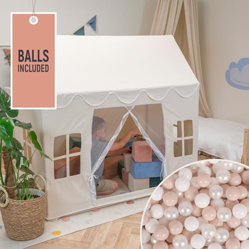 KiddyMoon Spielhaus Kinderzelt Mit 400 Bälle Für Kinder Kinderhaus Faltbares Design Kinder Spielzelt Indoor Kreativität Kinderzelt Für Drinnen Und Draußen Kinderzimmer von KiddyMoon