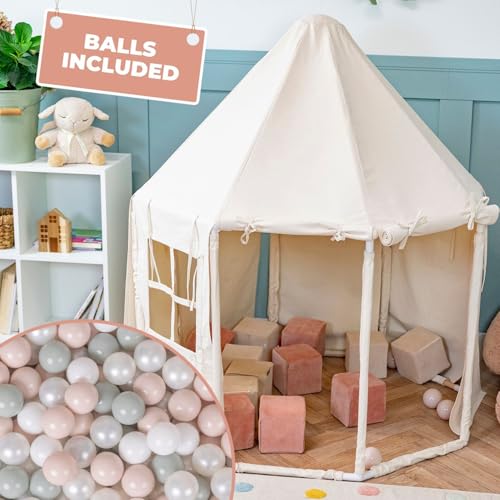 KiddyMoon Spielzelt Kinderzelt Mit 400 Bälle Faltbare Für Kinder Pavillon Förmiges Kinderhaus Leicht Zu Montieren Zum Spielen Für Drinnen Und Draußen von KiddyMoon