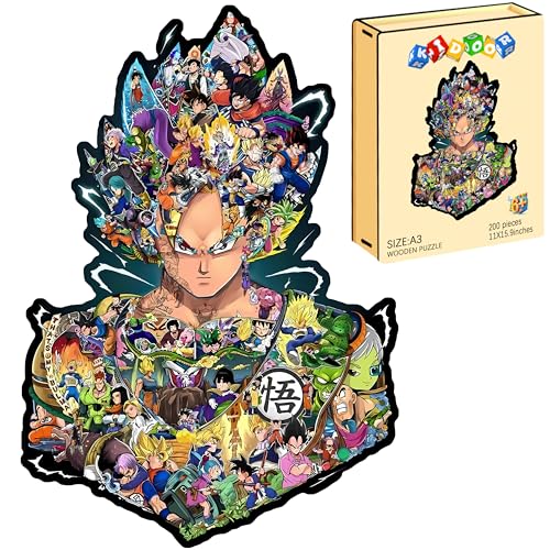Wooden Puzzle for Adults Dragonball Goku Puzzles Magic Puzzle Fun Wood Dragonball z 200 pcs Custom Jigsaw Puzzle Gifts… von Kidoor