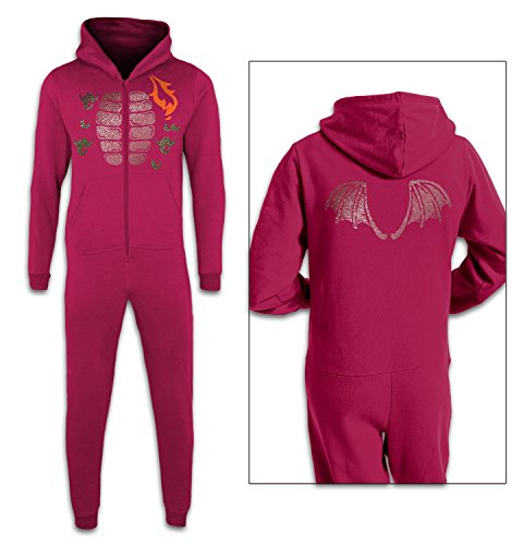 Feen-Drachen-Kostüm für Kinder, Einteiler, Hot Pink, 12–13 Jahre von Kids Clothing By Big Mouth