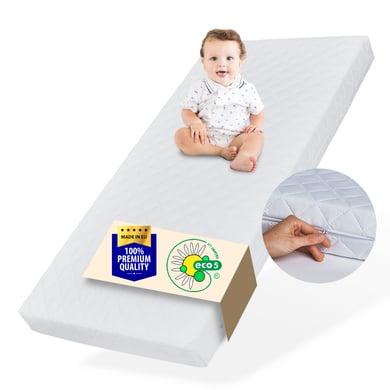 Kids Collective Babymatratze 70x140 cm mit waschbarem Bezug weiß ohne Spannbettlaken von Kids Collective