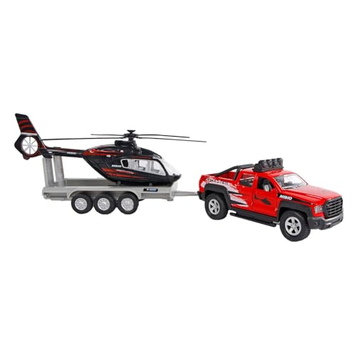 Kids Globe 520249 - Terreinwagen Met Trailer Met Helikopter 1:36 von Kids Globe