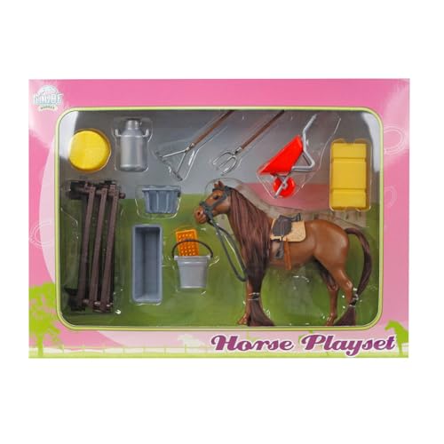 Kids Globe Horses Speelset met Paard en Accessoires 13cm 640120 von Kids Globe