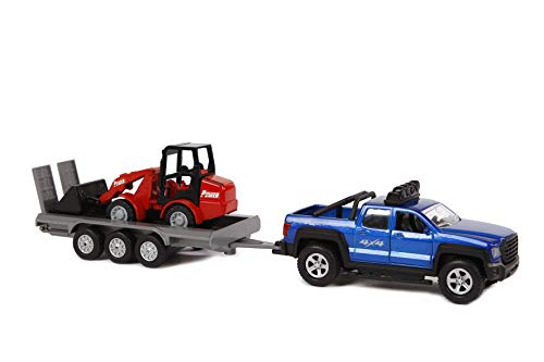 Kids Globe SUV with Trailer + Excavator (Light + Sound, Off-Road Vehicle with Pull Motor, Toy Made of Plastic, Doors can be Open) 510207, Multicoloured von Kids Globe