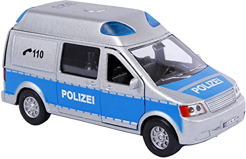 Kids Globe Van Manen Traffic Die Cast Polizei (Polizeiauto mit Licht & Sound, Pull Back) - 510656, Blau,silber von Van Manen