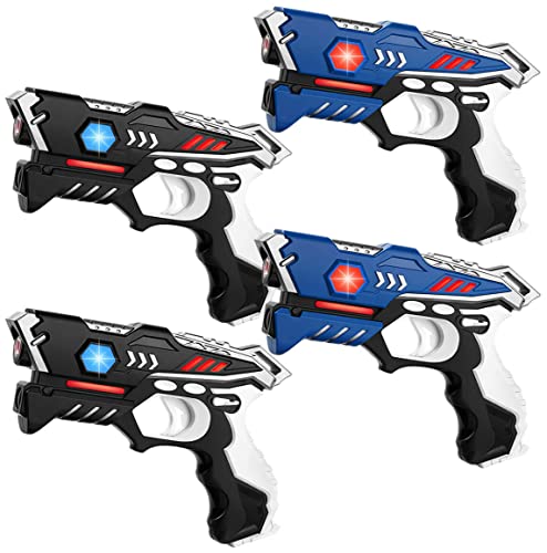 KidsTag Lasertag Set: 4 Laserpistolen - Laser Tag Spiel Set für Kinder (Schwarz und Blau) von KidsTag