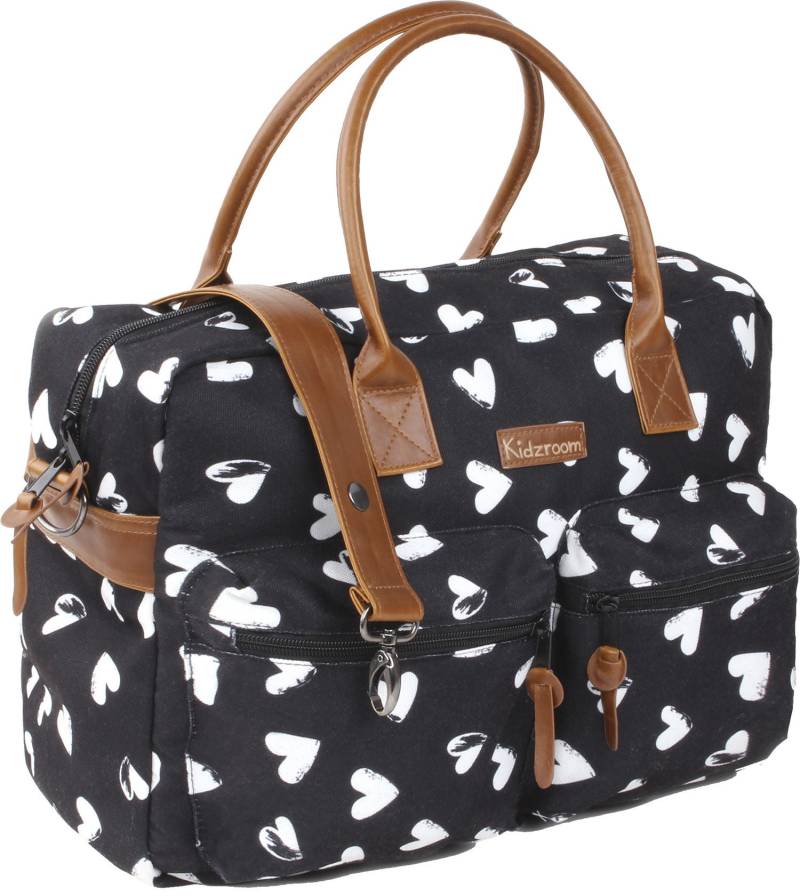 Kidzroom Black &  White Wickeltasche, Black/Heart von Kidzroom