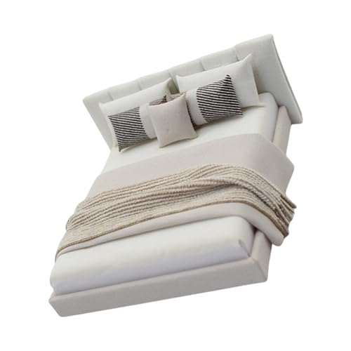 KieTeiiK 1/20 Dollhouses Schlafzimmer Miniatur Doppelbett Und Beddings Realistische Moderne Innenausstattungsraum Szene Display Accessoires Dollhouses Bett KieTeiiK 1/20 Dollhouses Schlafzimmer Miniatur Doppelbett Und Beddings Realistische Moderne Innenausstattungsraum Szene Display Accessoires Dollhouses Bett von KieTeiiK
