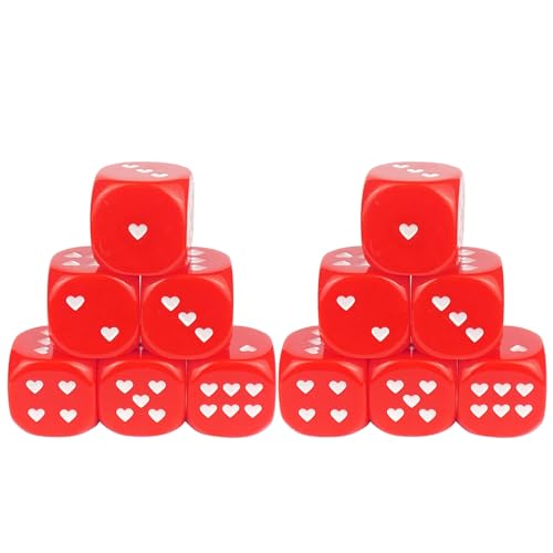 25mm Würfel Set Sechsseitige Würfel Punkten Playings Quadratische Blockwürfel Herzförmiges Brettspielspielzeug von KieTeiiK