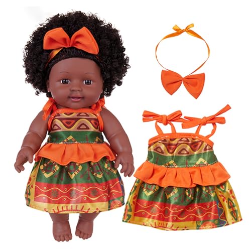 30 cm Große Sammlerpuppen Afrikanische Puppen Waschbare Mädchenpuppen Geschenke Für Neue Eltern Lebensähnliches Spielzeug Kuscheltier Schlafpuppen Für Kleinkinder von KieTeiiK