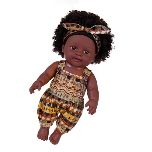 30 cm Große Sammlerpuppen Afrikanische Puppen Waschbare Mädchenpuppen Geschenke Für Neue Eltern Lebensähnliches Spielzeug Kuscheltier Schlafpuppen Für Kleinkinder von KieTeiiK