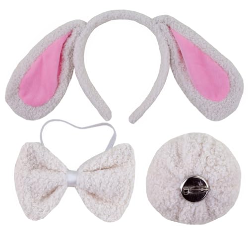 Hundekostüm Set Hundeohren Schwanz Schleifen Nase Handschuh Tierkostüm Set Zubehör Für Kinder Mädchen Halloween Cosplay Requisiten Cosplay Kostüm von KieTeiiK