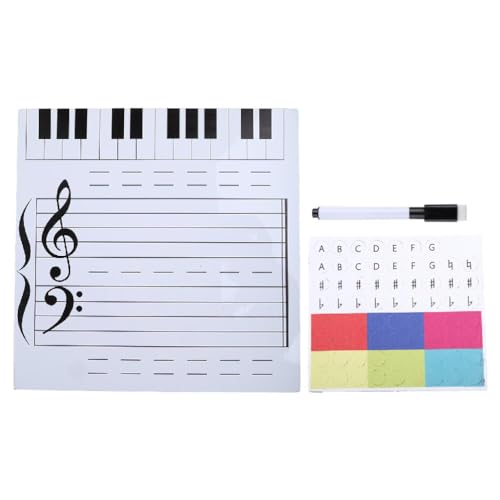 KieTeiiK 2-in-1 Löschbare Notentafel Zum Lernen Von Musiknoten Hängende Tischplatte Mit Trocken Abwischbarem Stift Schul Requisiten Musik Notiztafel von KieTeiiK