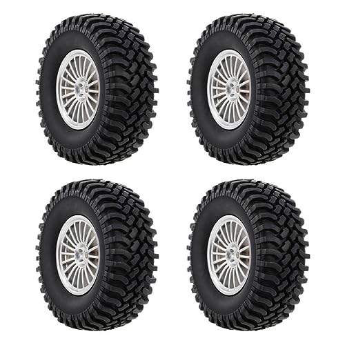 KieTeiiK 4 Stück 1.9 Mud Wheels Reifen Exzellenter Grip Crawlers Reifen Höhe 98 Mm Metallfelgen Für 1/10 AXIALS SCX10 90046 D90 Gummiräder Reifen 1/10 Reifen 1/10 Rock Crawlers Truck Mud 1.9 von KieTeiiK