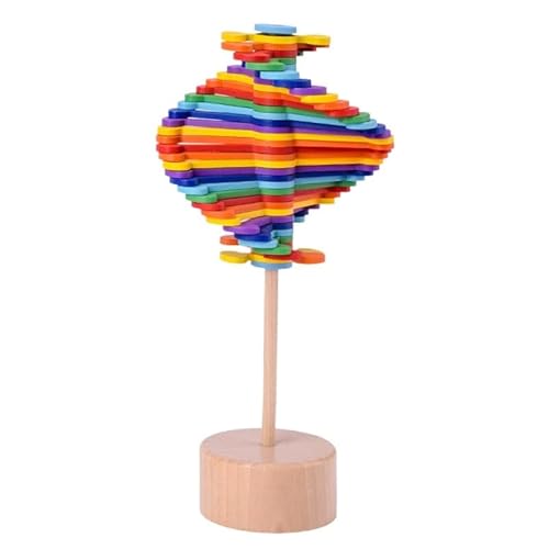 KieTeiiK Holzdrehendes Lutscherspielzeug Rotierender Spin Zauberstab Stressabbau Sequenz Fidgets Spielzeug Für Erwachsene Antistress Helicone Art Helicone Wood Helicone Fidgets Toy Helicone von KieTeiiK