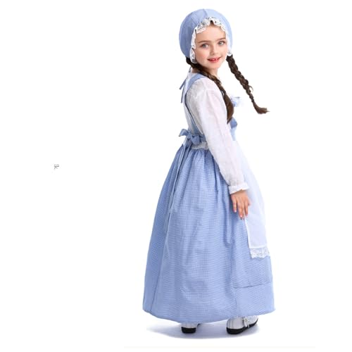 Kolonialkleid Mädchen Pioniere Kostüm Prairies Pilgrim Girl Kleider Mit Schürze Und Haube Für Halloween Dress Up Party Prairies Pilgrim Girl Kleider von KieTeiiK